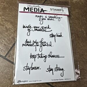 Dina Wakley Media Cling Mount Stamps featuring handwritten quotes 2017